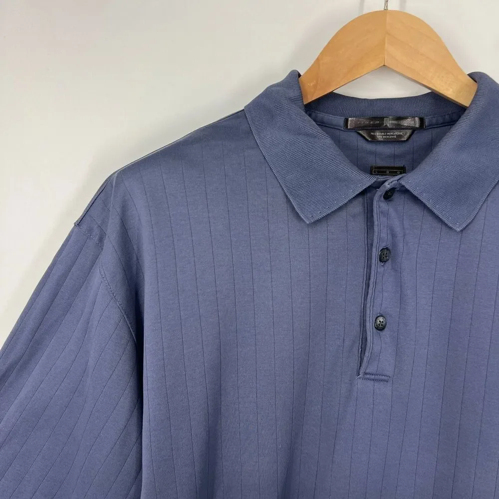 NIKE Tiger Woods Polo Size L 70/2 Double Mercerized Golf Men's‎ Grey Bay Hill